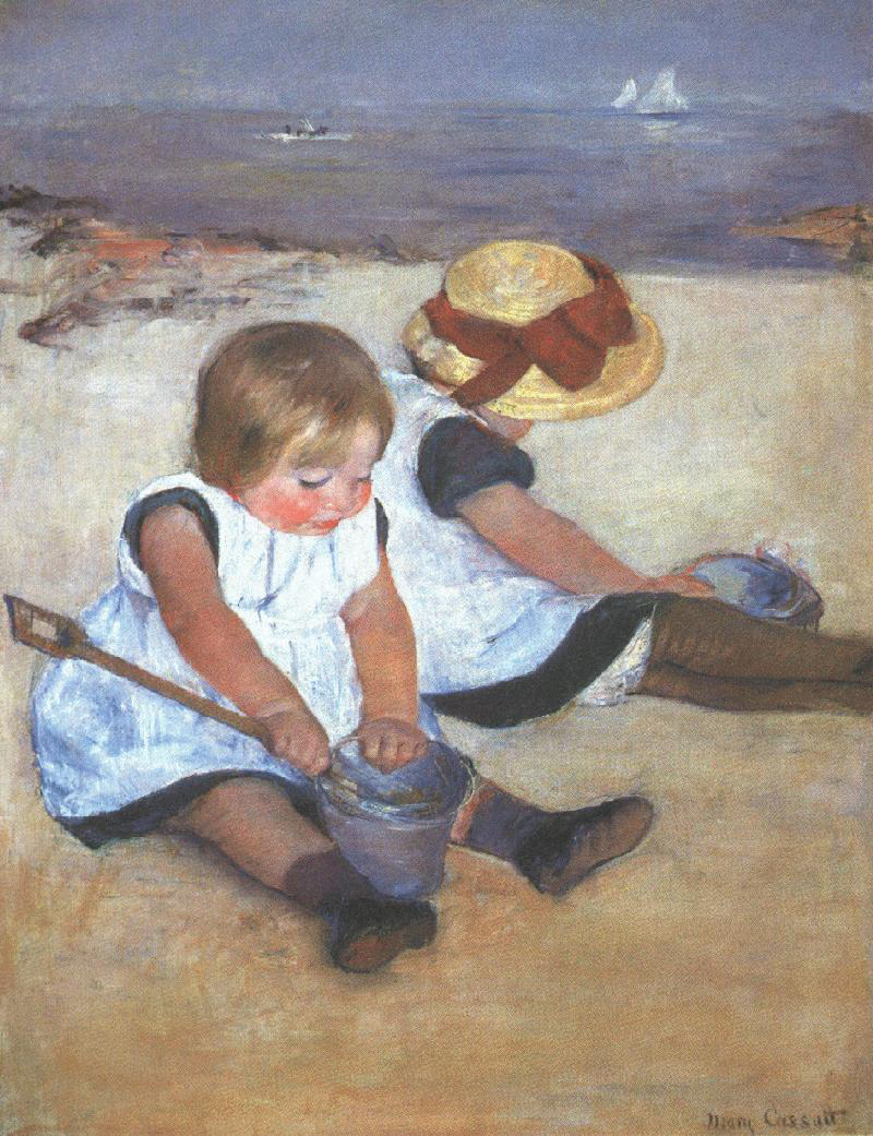 메리 카사트 Mary Cassatt, 1844–1926. Children Playing on the Beach, 1884, 캔버스에 오일일, 97.4 x 74.2 cm.  미국 워싱턴 내셔널 갤러리 오브 아트 National Gallery of Art 소장.