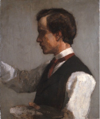 John La Farge (1835–1910). 'Portrait of William James'. 1859. Medium	oil on cardboard. National Portrait Gallery, London.