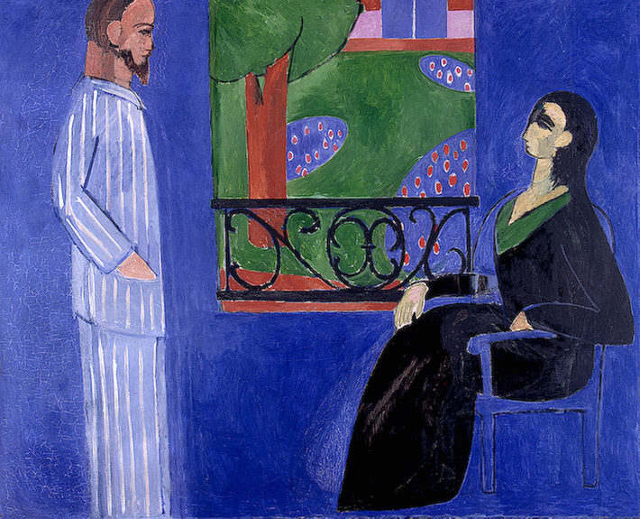 앙리 에밀브누아 마티스 Henri Émile-Benoit Matisse, 1869-1954. ‘대화’ 캔버스에 유화, 177 X 217cm, 1909년, (러시아 상트 페테르스부르크)에르미타주 박물관. ©Wikipedia