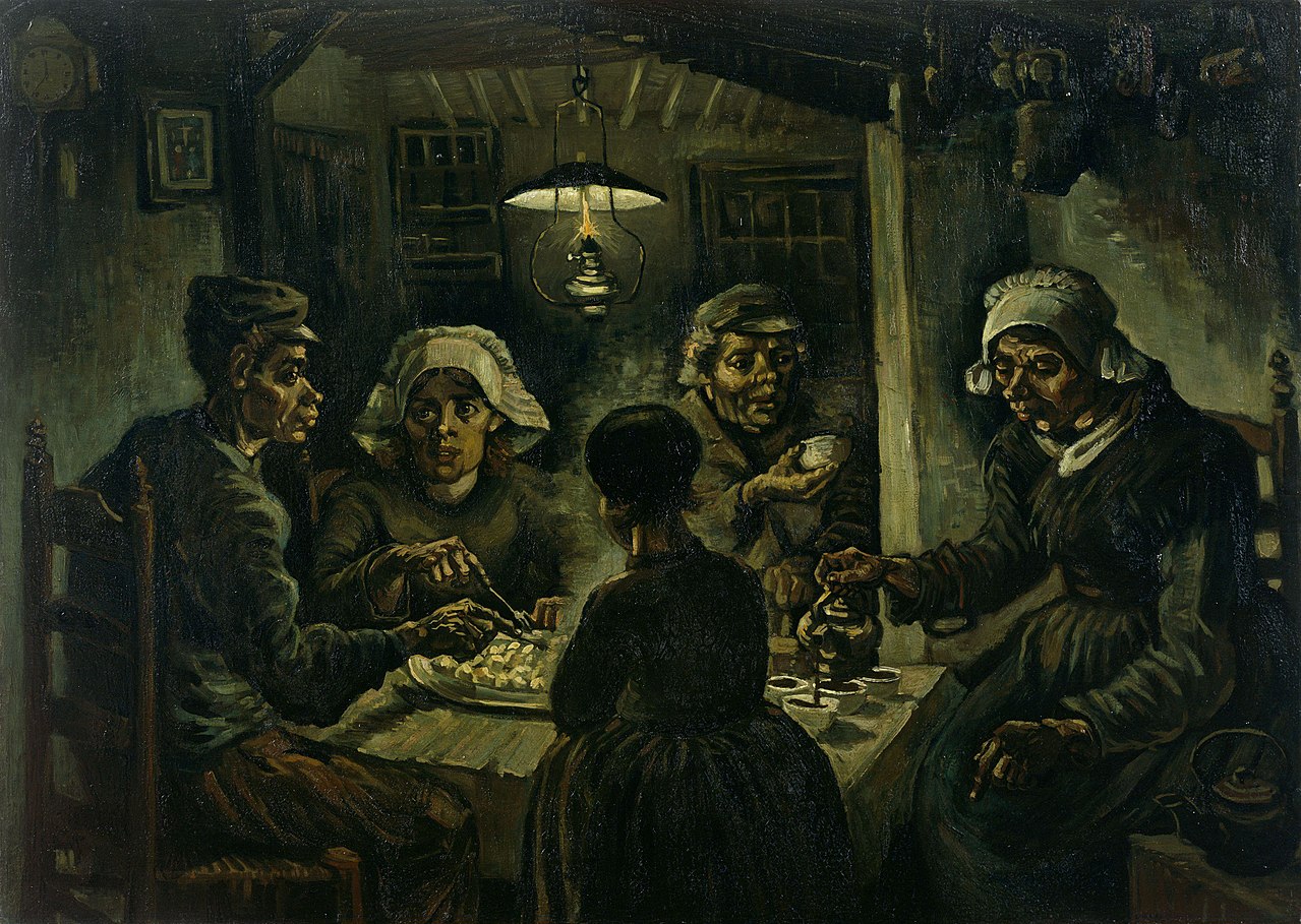 가난한 사람들일수록 가족은 중요한 것 같다. '감자먹는 사람들'으로 알려진 이 그림은 사실주의 경향을 보여주는 고흐의 초기 작품이다. Vincent van Gogh  (1853~1890), 'The Potato Eaters', 1885, oil on canvas, 82 * 114 cm, Van Gogh Museum , Amsterdam.