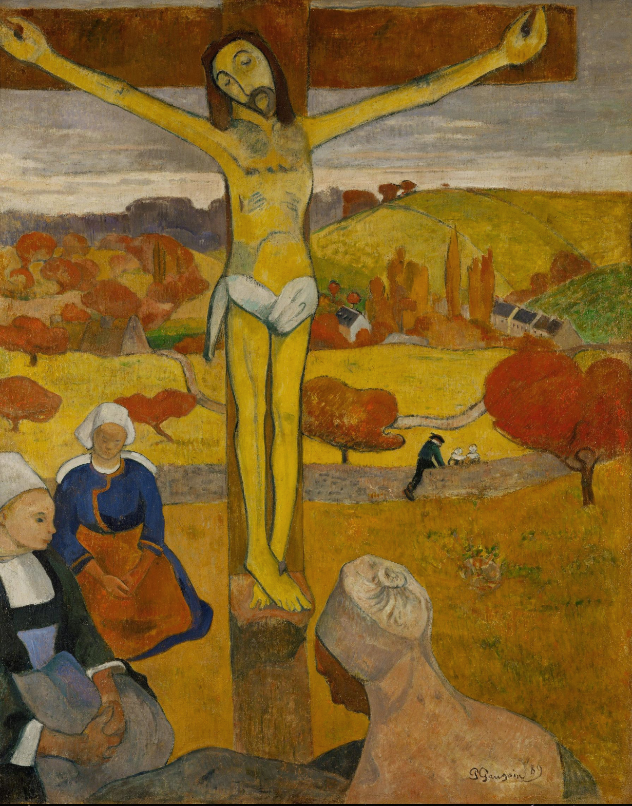 고갱의 걸작으로 알려진 황색예수의 머리도 왼쪽으로 기울어져 있다. Paul Gauguin  (1848–1903), 'The Yellow Christ', 1889, oil on canvas, 92.1 * 73 cm, Albright–Knox Art Gallery.
