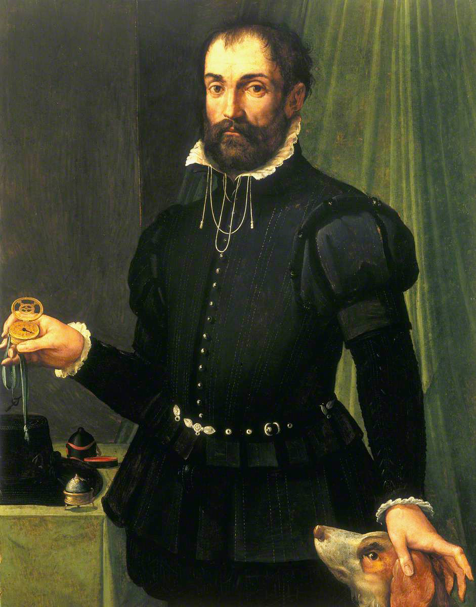 Tommaso Manzuoli, 1531–1571. man holding a watch’,1558, Oil on wood panel. © Science Museum.