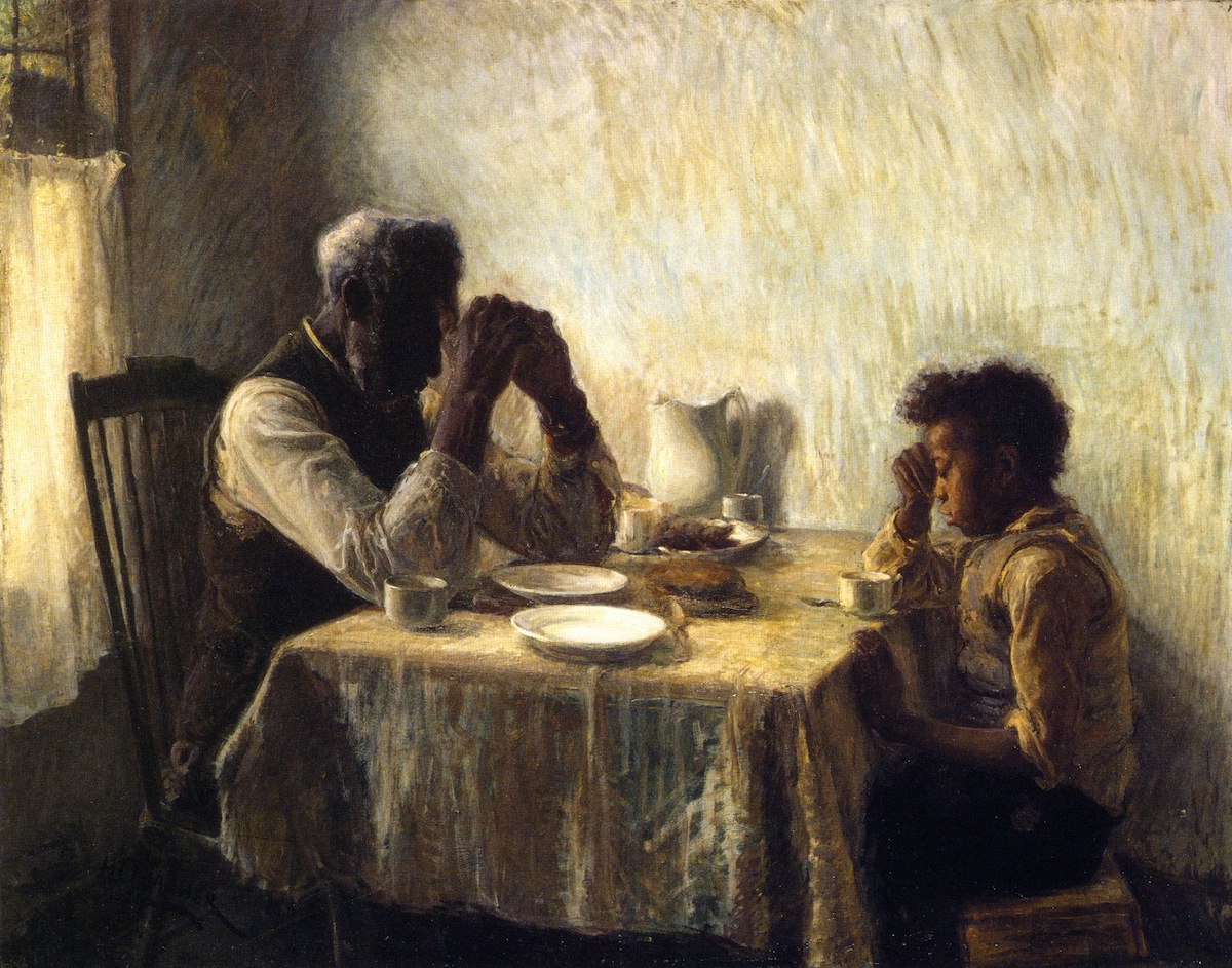 Henry Ossawa Tanner  (1859–1937), The Thankful Poor, 1894,  oil on canvas,  90.1 * 112.4 cm, 개인 소장.